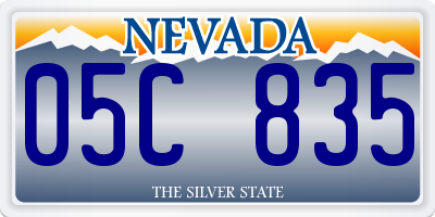 NV license plate 05C835