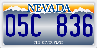 NV license plate 05C836