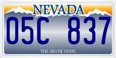 NV license plate 05C837