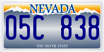 NV license plate 05C838