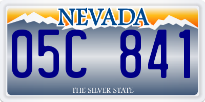 NV license plate 05C841