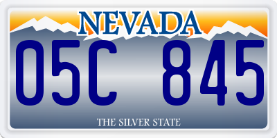 NV license plate 05C845