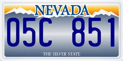 NV license plate 05C851