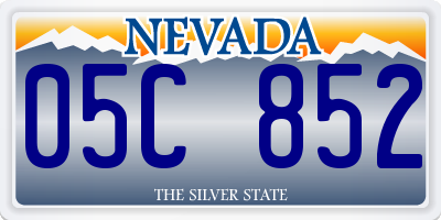 NV license plate 05C852