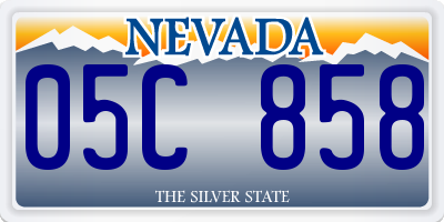 NV license plate 05C858