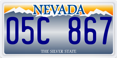 NV license plate 05C867
