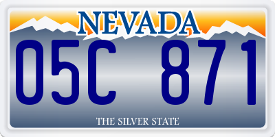 NV license plate 05C871