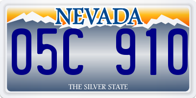 NV license plate 05C910