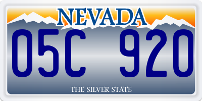 NV license plate 05C920