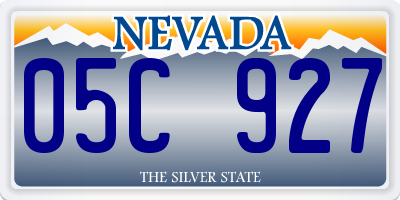 NV license plate 05C927