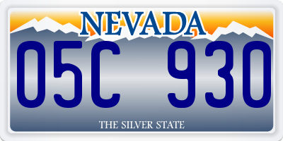 NV license plate 05C930