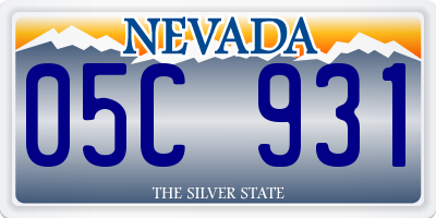 NV license plate 05C931