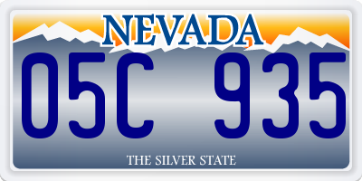 NV license plate 05C935