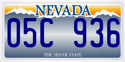 NV license plate 05C936