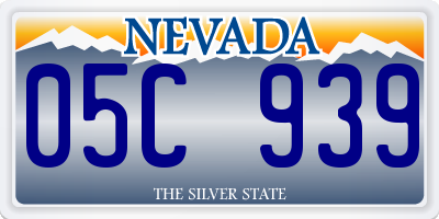 NV license plate 05C939