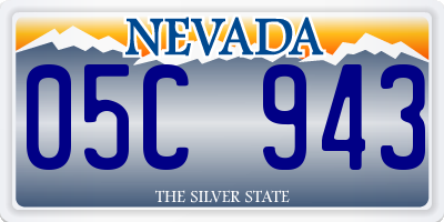 NV license plate 05C943