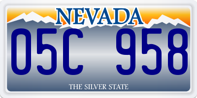 NV license plate 05C958