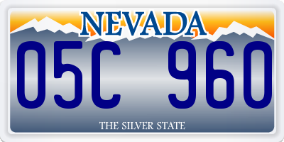 NV license plate 05C960