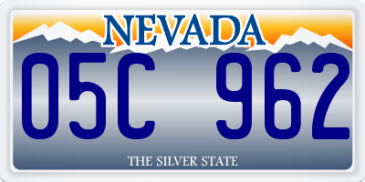 NV license plate 05C962