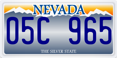 NV license plate 05C965