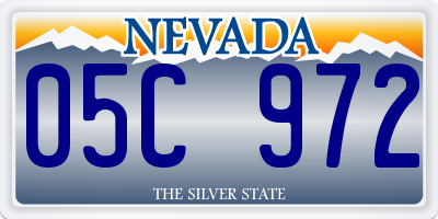 NV license plate 05C972