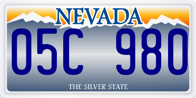 NV license plate 05C980