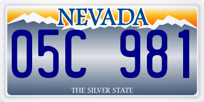 NV license plate 05C981