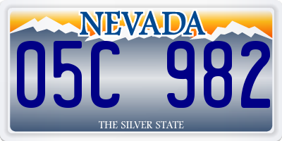 NV license plate 05C982