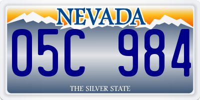 NV license plate 05C984