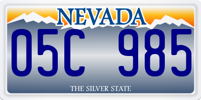 NV license plate 05C985