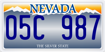 NV license plate 05C987