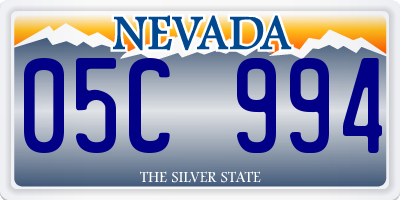 NV license plate 05C994