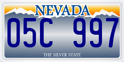 NV license plate 05C997