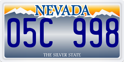 NV license plate 05C998