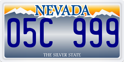 NV license plate 05C999