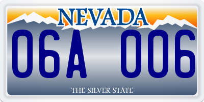 NV license plate 06A006