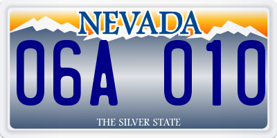 NV license plate 06A010