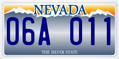 NV license plate 06A011