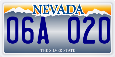 NV license plate 06A020