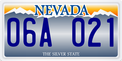 NV license plate 06A021