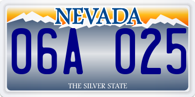 NV license plate 06A025