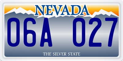 NV license plate 06A027