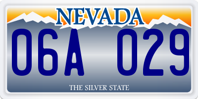 NV license plate 06A029