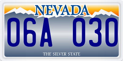 NV license plate 06A030