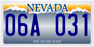 NV license plate 06A031