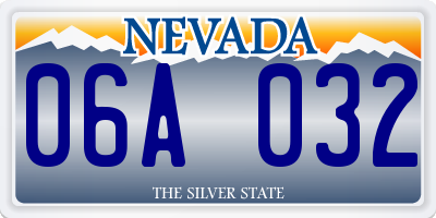NV license plate 06A032