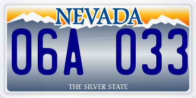 NV license plate 06A033