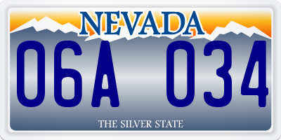 NV license plate 06A034