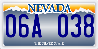 NV license plate 06A038