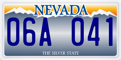 NV license plate 06A041